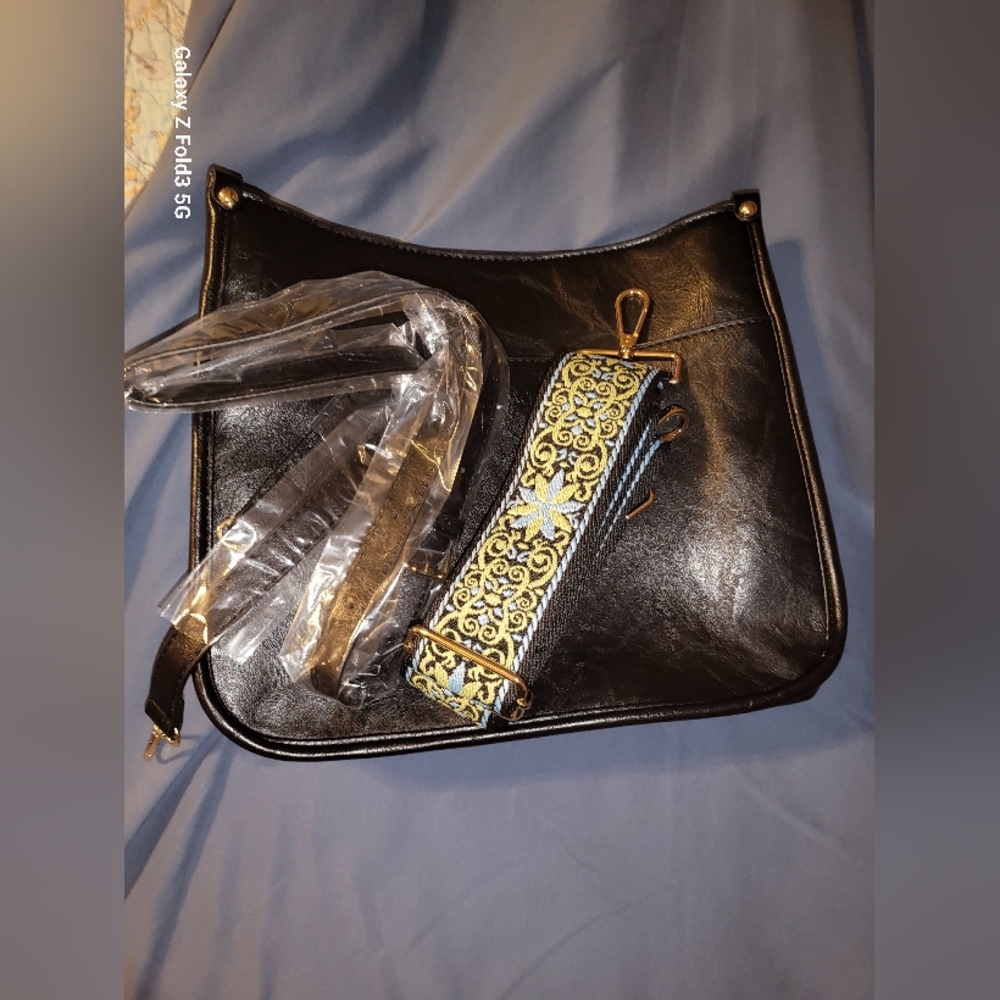 Leather Crossbody Bags Trendy Shoulder Bag with 2 Adjustable Strap
